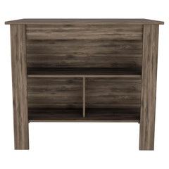 CASSANDRA E-SHOP Delos Kitchen Island, Four Legs, Three Shelves, Dark Brown
