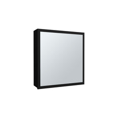 Pandora 21.1" H x 19.7" W Mirror Medicine Cabinet, One door with Four interior Shelves for Bathroom, Kitchen Black