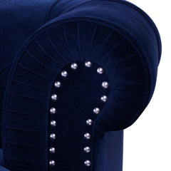 Harmony Rosa Victorian Chesterfield Tufted Sofa, Navy Blue Velvet