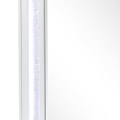 Hades Modern Style Nightstand With Mirror Top made with wood frame and LED in White (Includes Mirror and Nightstand)