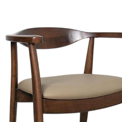 Rhea Dining Side Chair Set of 2, Modern Armchairs, Brown Rubberwood