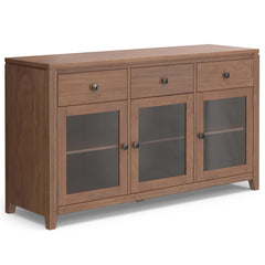 Gallery 54 inch Wide Solid Wood Sideboard Buffet in Medium Saddle Brown