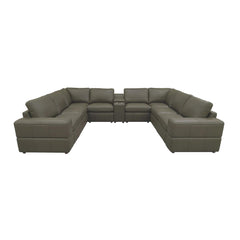 Large Arm Leather Match Upholstery Modular Sectional
