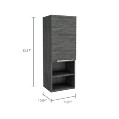 Legend Bathroom Cabinet, Two Interior Shelves, Two External Shelves, Single Door Cabinet -Smokey Oak