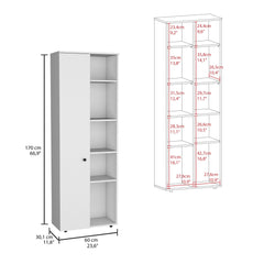 Neptune Kitchen Pantry Storage Cabinet With and Five Interior and Exterior Shelves