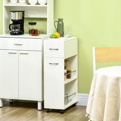 3- tier Slim Storage Cart, Rolling Narrow Kitchen Cart on Wheels for Small Place, Slide Out Side Utility Cart for Bathroom, Laundry