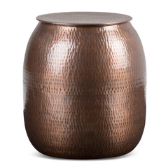 Iphigenia 19 inch Wide Metal Storage Accent Table in Antique Copper
