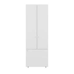 Home 3 Door Closet System with Hanging Rod for clothes and interior Shelves, Manufactured Wood Freestanding Bedroom Storage, Utility Room or Laundry Room Furniture, White