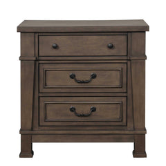 Transitional Style 1pc Nightstand USB Port Felt Lined Top And Dovetail Drawers Dark Walnut Finish Bedroom Furniture