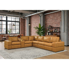 Large Arm Leather Match Upholstery Modular Sectional