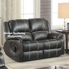 Cassandra Black Synthetic Leather Recliner Loveseat