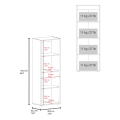 Home 2 Door Closet System, Four Fixed Shelves, Compact Wardrobe for Bedroom Organization, Laundry Room Organization, Utility Room Organization, Freestanding Storage Furniture, Natural Oak