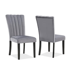 Haven 20 Side Chair Set of 2, Fabric Upholstery, Cushioned, Black, Gray