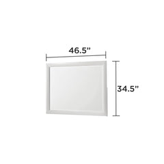 Hector Modern Style Mirror Made with wood in White(Includes Mirror Only)
