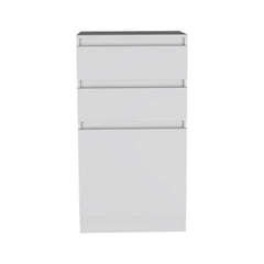 Dresser 43"H, Jewelry Box, Mirror, Single Door Cabinet, Two Drawers, White