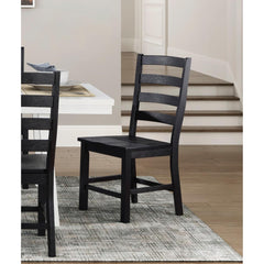 Contemporary Black Finish Side Chairs Set of 2 Dining Wooden Kitchen Dining Furniture Casual Style