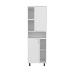 Hercules Pantry Cabinet With Two Doors And Multiple Storage Compartments, White
