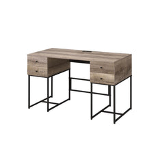 Nova Rustic Oak & Black Finish Wirting Desk w/ USB Port