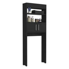 Orestes Over The Toilet Cabinet, Double Door, Two Shelves -Black