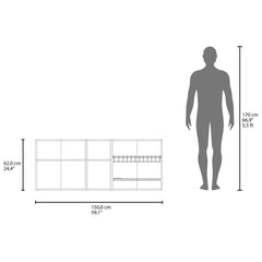 Uranus 59" Wide Two - Door Wall Cabinet with Four Shelves, Drying Rack Dish for Kitchen, Garage, Laundry Room White - Natural Oak