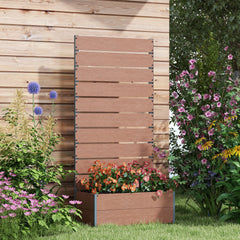 Trellis Planter for Climbing Plants, Raised Garden Bed with Trellis, Planter Box for Outdoor, 28.25" x 15" x 59", Brown
