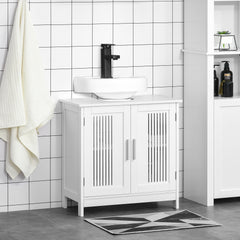 Under Sink Pedestal Storage Bathroom Cabinet, White