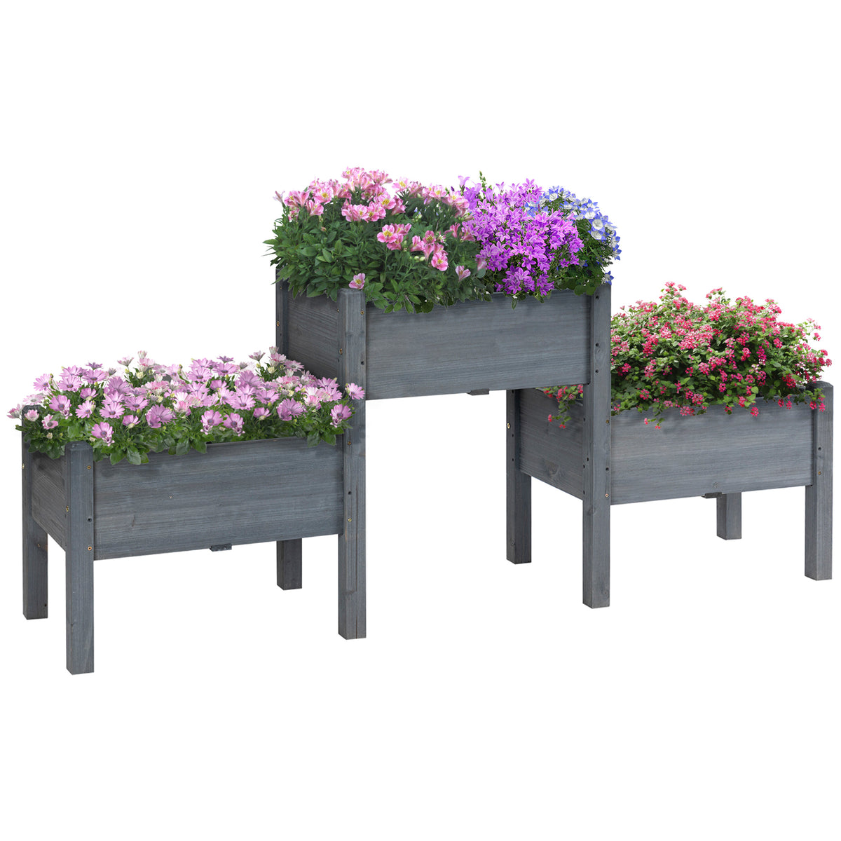 3 Tier Raised Garden Bed Freestanding Planter Box for Vegetables, Herb, Flowers