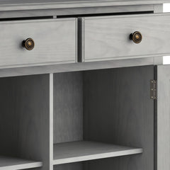 Celestia Solid Wood Entryway Storage Cabinet in Fog Grey