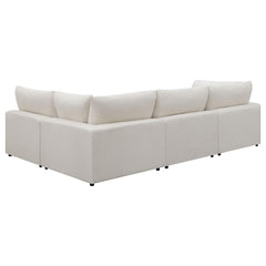 Hephaestus Beige 4-piece Upholstered Sectional with Reversible Cushions