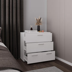 Vista Wide Four Drawer Dresser, Bedroom Storage, White