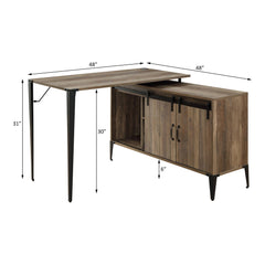Cosmos 48" Gray Oak & Black Finish Writing Desk