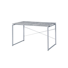Saga Faux Concrete & Silver Finish Writing Desk
