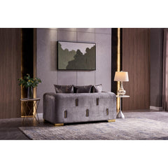 Archive Modern Style Loveseat in Silver