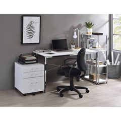 Avalon White & Chrome Finish Writing Desk