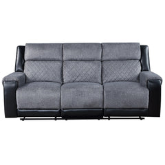 GALAXY GREY/BLACK RECLINING SOFA