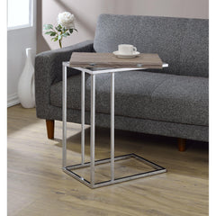 Dionysus Weathered Oak & Chrome Finish Accent Table