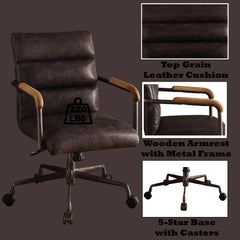 Odysseus Antique Slate Top Grain Leather Office Chair