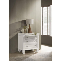 Electra White 3-drawer Nightstand with Pull Out Tray