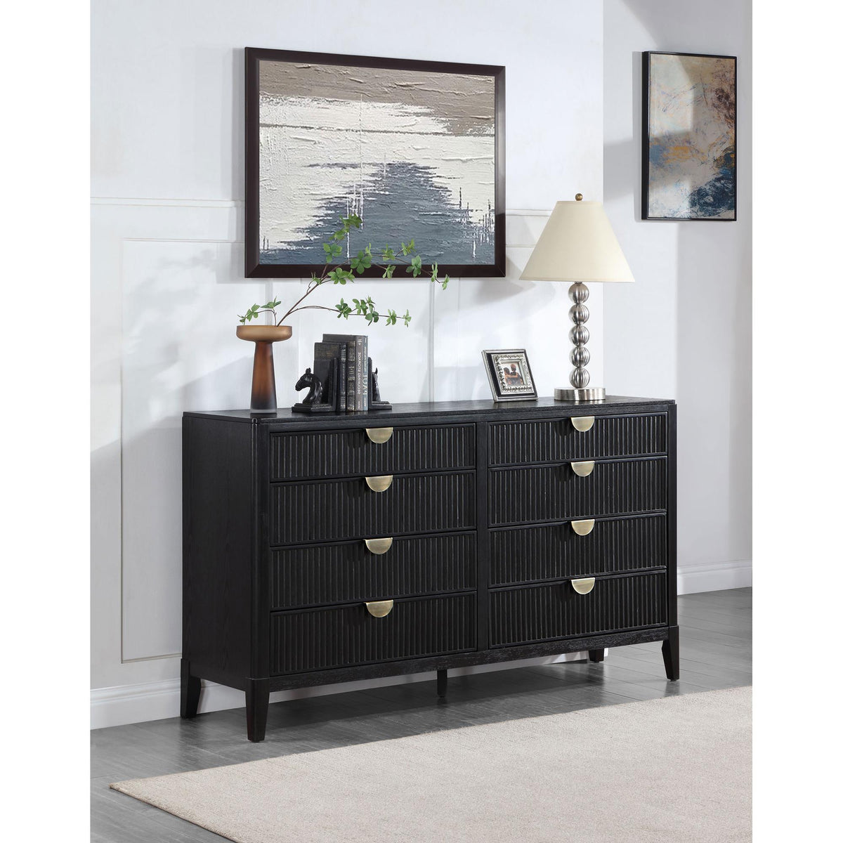 Avalon Black 8-Drawer Dresser