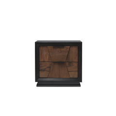 Neptune Traditional Style 2-Drawer Nightstand Made with Wood in Walnut