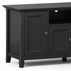 Atlas 72 inch Wide Solid Wood TV Stand in Black For TVs up to 80 inches