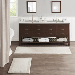 100% Cotton Tufted 3000 GSM Reversible Bath Rug Natural 21x34"