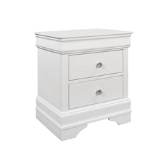CHRONICLE CROCODILE METALLIC WHITE NIGHTSTAND