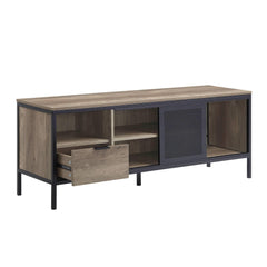 Neptune Rustic Oak & Black Finish TV Stand