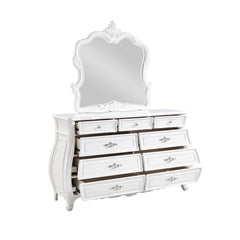 Sun Modern Style Mirror Made with Wood in Pearl White