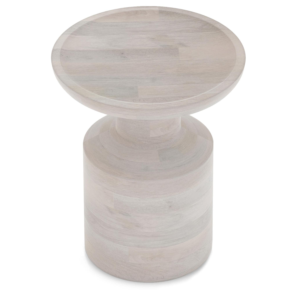 Elysium Solid Mango Accent Table in White Wash