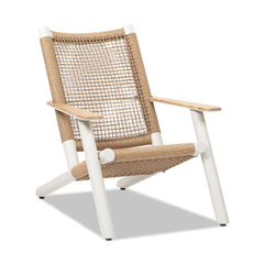 Hermes Adirondack Outdoor Lounge Chair Natural Beige All Weather Wicker
