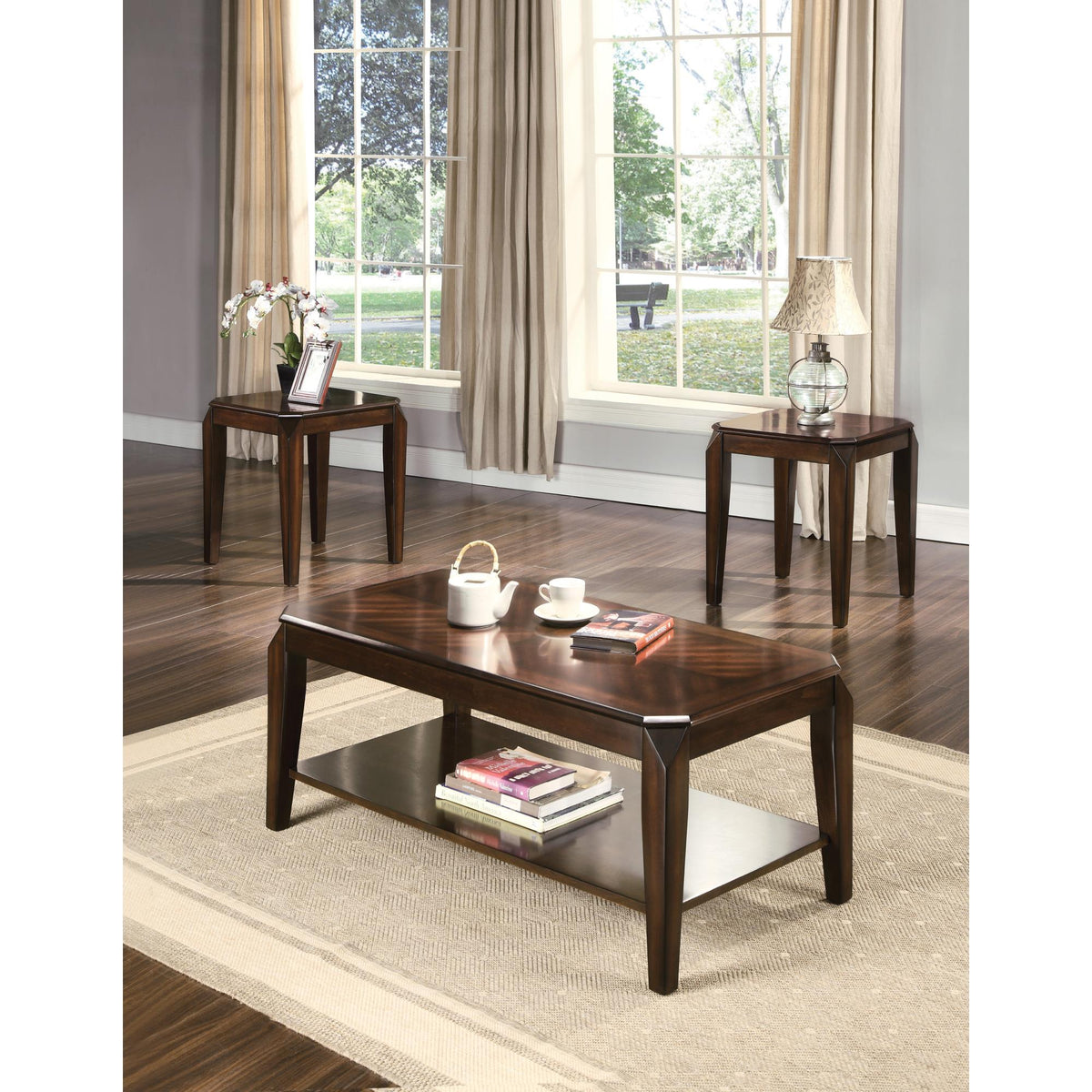 Chronicle 3PC Pack Coffee (Quantity of 1) w/ End Table (Quantity of 2) Set