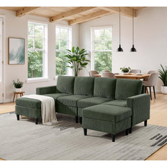 Pulsar Upholstered Modular Sectional with 2 Ottomans