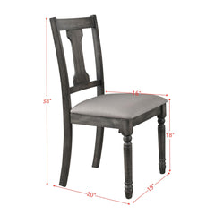 Avalon Tan Linen & Weathered Gray Finish Side Chair (Set of 2)